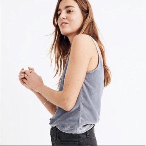 Madewell Velvet Button Cami sz 8 medium - Picture 2 of 6